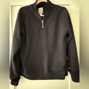 Sunice 100% Wool Black 1/4 Zip Windbreaker Sweater SZ G/L Fully Lined